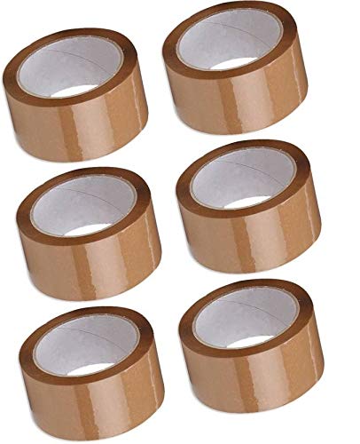 6 Cintas adhesivas Marrón de 48 mm x 60 m