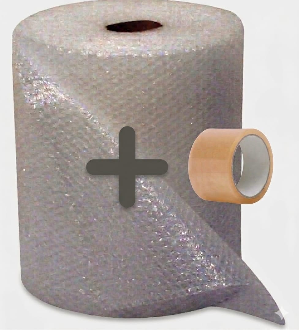 10 m² de Plástico de burbujas - 0,20 m de ancho x 50 m de largo - 50 micras