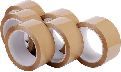 6 Cintas adhesivas Marrón de 48 mm x 60 m