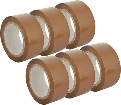 6 Cintas adhesivas Marrón de 48 mm x 60 m