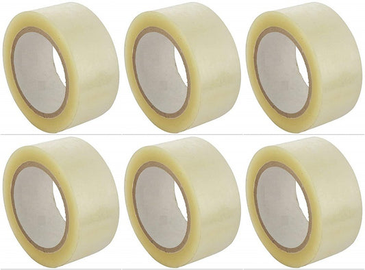 6 Cintas adhesivas acrílicas transparentes de 4,8 cm x 60 m
