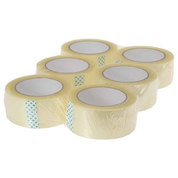 6 Cintas adhesivas acrílicas transparentes de 4,8 cm x 60 m