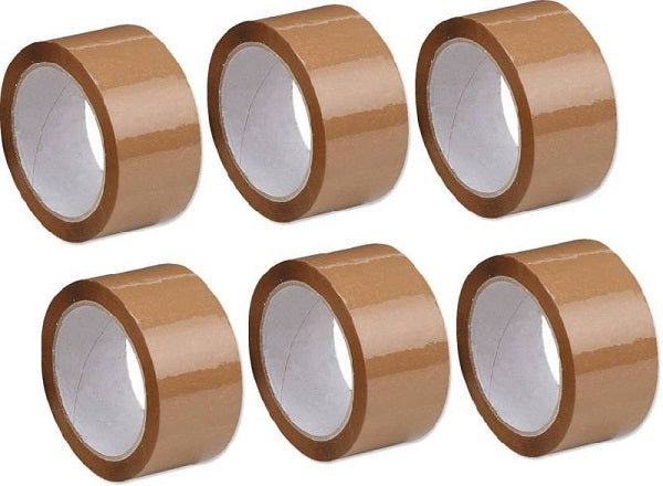 6 Cintas adhesivas Marrón de 48 mm x 60 m