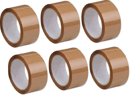 6 Cintas adhesivas Marrón de 48 mm x 60 m