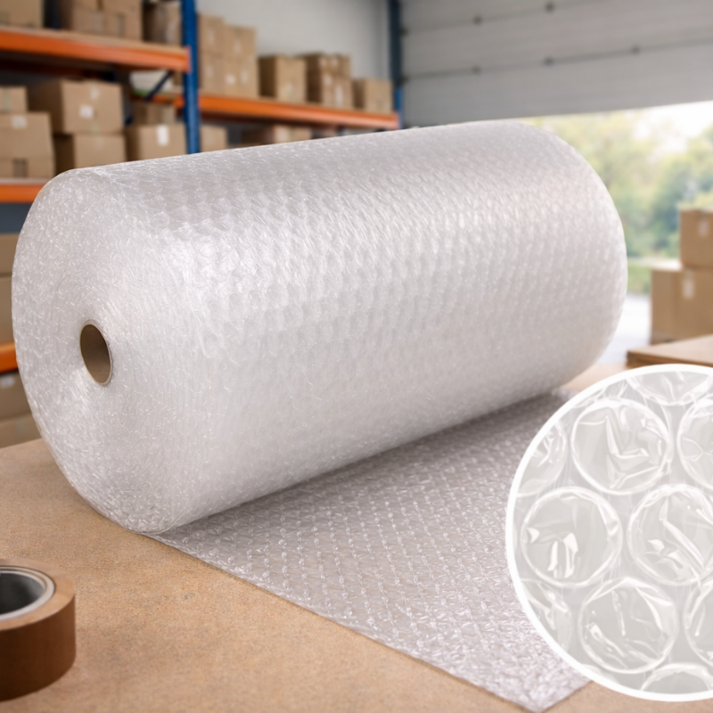 10 m² de Plástico de burbujas - 0,20 m de ancho x 50 m de largo - 50 micras