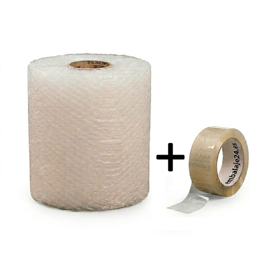 10 m² de Plástico de burbujas con 3 capas - 0,20 m de ancho x 50 m de largo - 80 micras