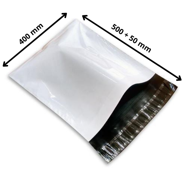 650 Bolsas de mensajería 400 x 500 + solapa de 50 mm