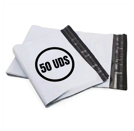 50 Bolsas de mensajería 190 x 230 + solapa de 50 mm